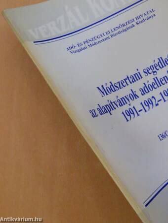 Módszertani segédlet az alapítványok adóellenőrzéséhez 1991-1992-1993