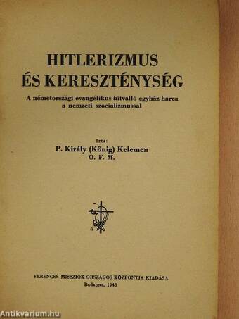 Hitlerizmus és kereszténység (rossz állapotú)