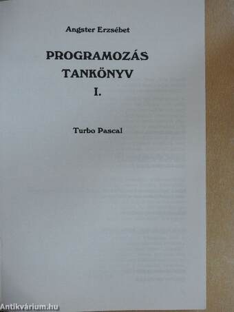 Programozás tankönyv I.