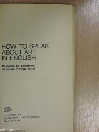 How to speak about art in english