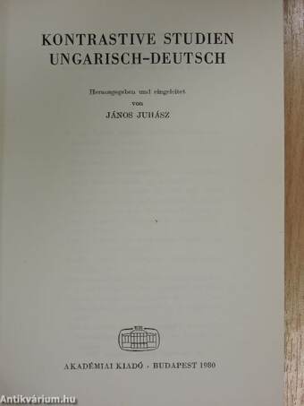 Kontrastive Studien Ungarisch-Deutsch