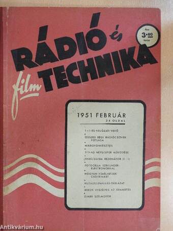 Rádió és filmtechnika 1951. február