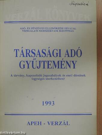 Társasági adó gyűjtemény 1993