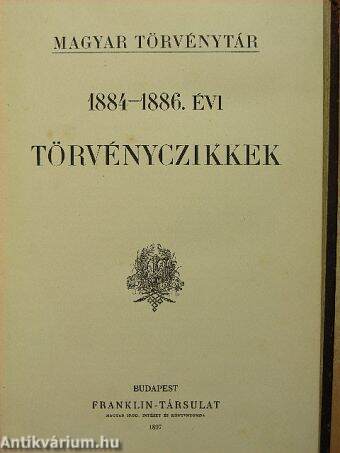 1884-1886. évi törvényczikkek