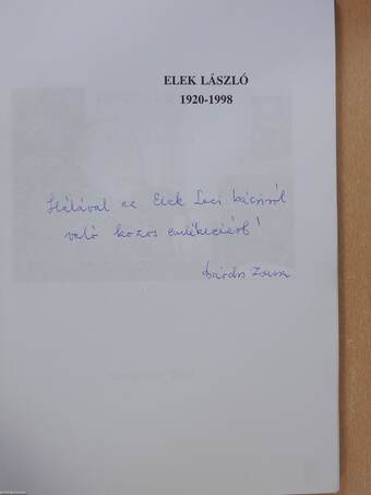 Elek László (dedikált példány)