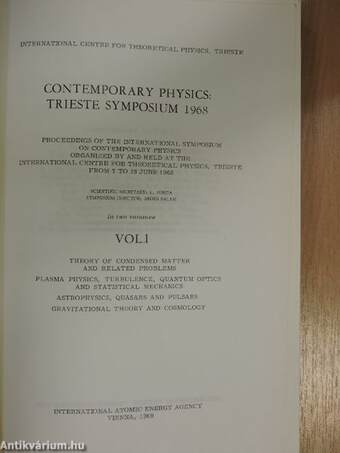 Contemporary physics: Trieste Symposium 1968 Vol. I.