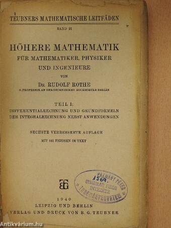 Höhere Mathematik I-III. (rossz állapotú)