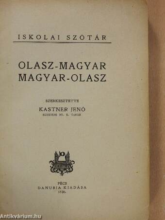 Olasz-magyar iskolai szótár