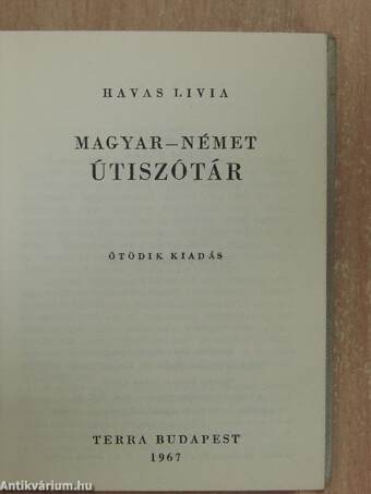 Magyar-német/német-magyar útiszótár