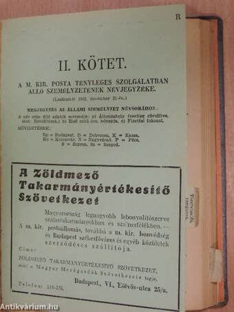 Postás Szaknaptár 1943. I-II.