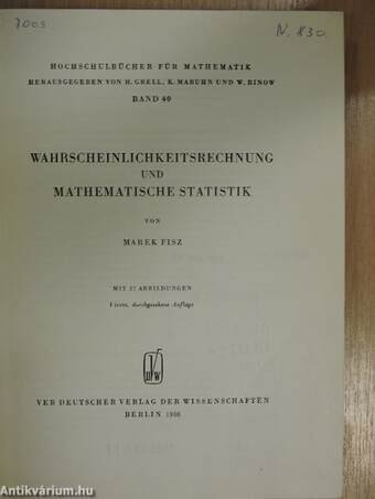 Wahrscheinlichkeitsrechnung und mathematische Statistik