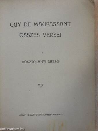 Guy de Maupassant összes versei