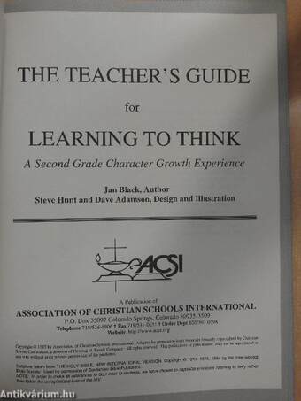 The Teacher's Guide for Learning to Think