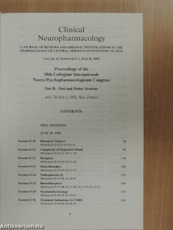 Clinical Neuropharmacology Volume 15, Supplement 1 Part A-B