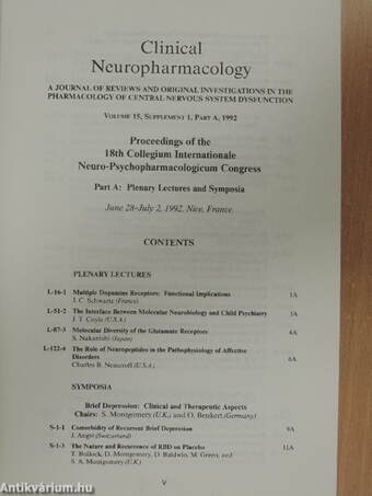 Clinical Neuropharmacology Volume 15, Supplement 1 Part A-B