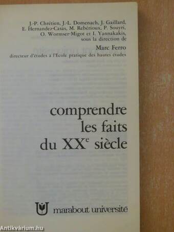 Comprendre les faits du XXe siécle