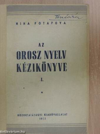 Az orosz nyelv kézikönyve I.