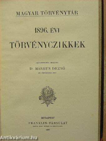 1896. évi törvényczikkek