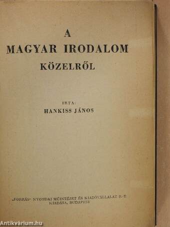 A magyar irodalom közelről