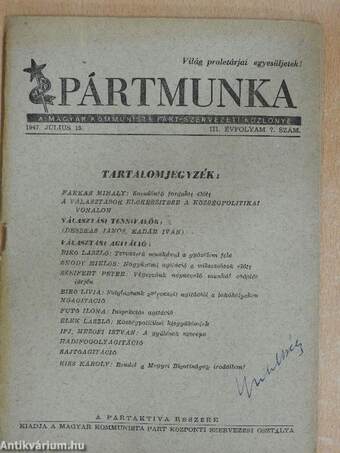 Pártmunka 1947. július 15.