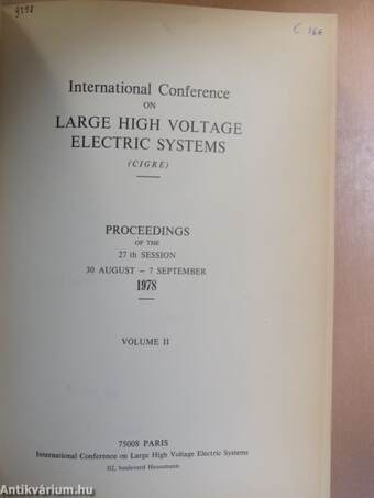 International Conference on Large High Voltage Electric Systems II. (töredék)