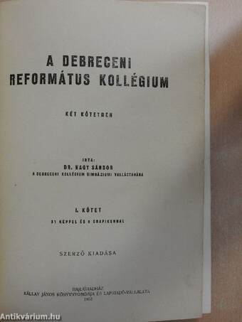 A debreceni református kollégium I. (töredék)