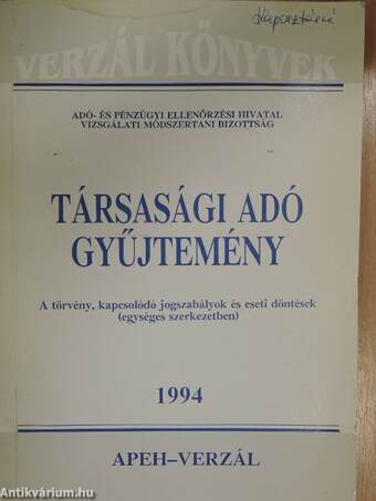 Társasági adó gyűjtemény 1994