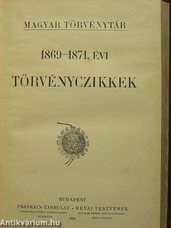 1869-1871. évi törvényczikkek