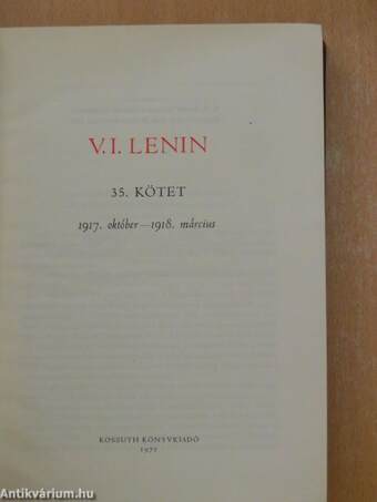 V. I. Lenin összes művei 35.