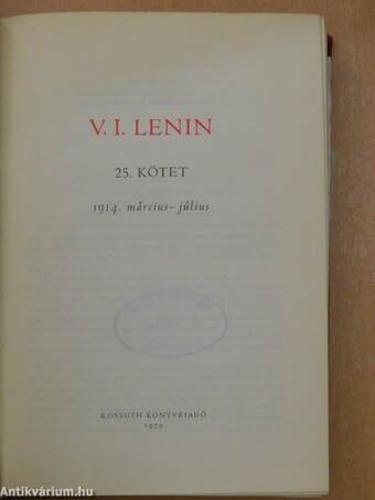 V. I. Lenin összes művei 25.