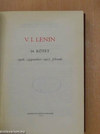 V. I. Lenin összes művei 14.