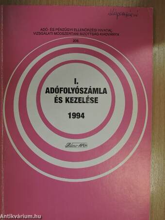 Adófolyószámla és kezelése 1994/I.