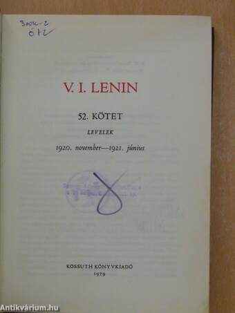 V. I. Lenin összes művei 52.