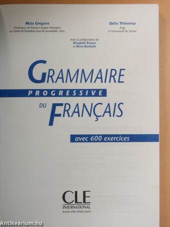 Grammaire progressive du Francais