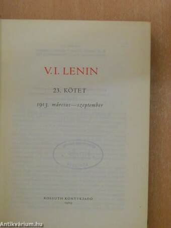 V. I. Lenin összes művei 23.