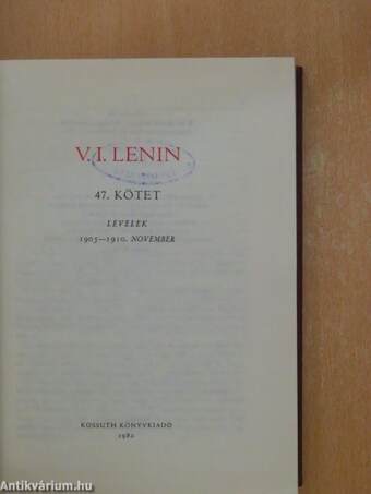 V. I. Lenin összes művei 47.