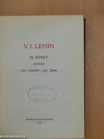 V. I. Lenin összes művei 52.