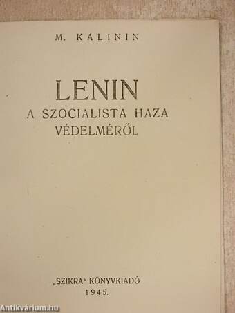 Lenin a szocialista haza védelméről