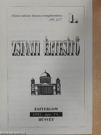 Zsinati értesítő 1992. ápr. 24.