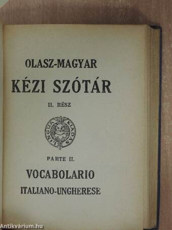 Magyar-olasz és olasz-magyar kéziszótár I-II.