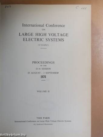 International Conference on Large High Voltage Electric Systems II. (töredék)