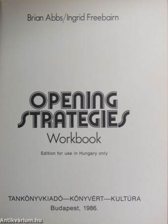 Opening Strategies - Workbook