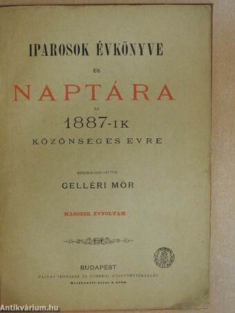 Iparosok évkönyve és naptára az 1887-ik közönséges évre