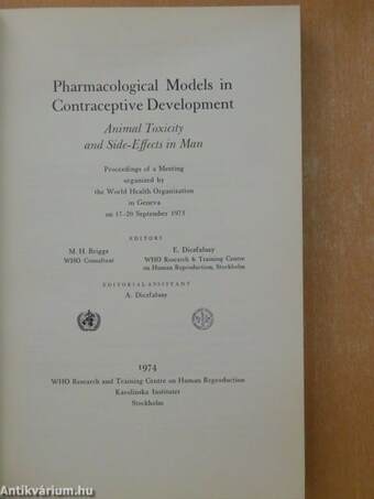 Pharmacological Models in Contraceptive Development