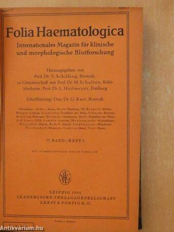 Folia Haematologica 1960. 77./3 - Folia Haematologica 1955. 73/2