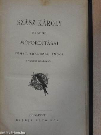 Szász Károly kisebb műfordításai