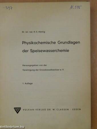 Physikochemische Grundlagen der Speisewasserchemie