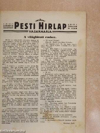 A Pesti Hirlap Vasárnapja 1931. szeptember 20.