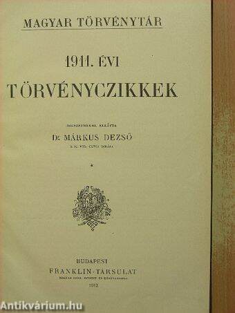 1911. évi törvényczikkek