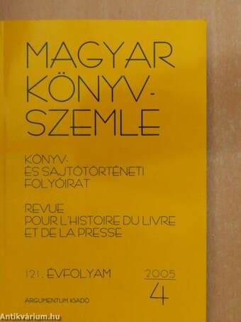 Magyar Könyvszemle 2005/4.